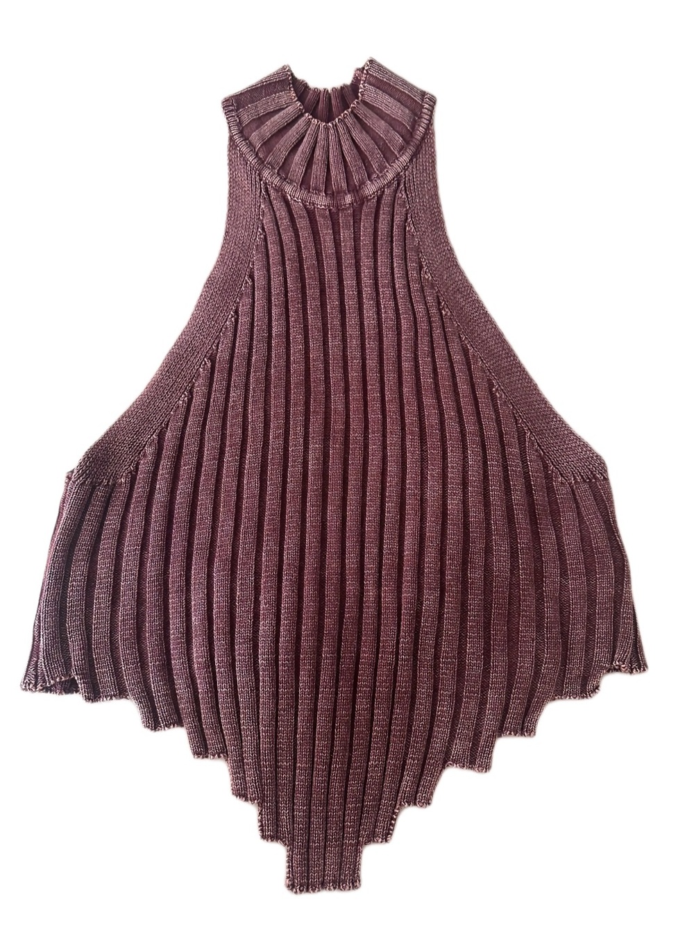 Forever 21 Mauve Ribbed Sleeveless Mock Neck Sweater